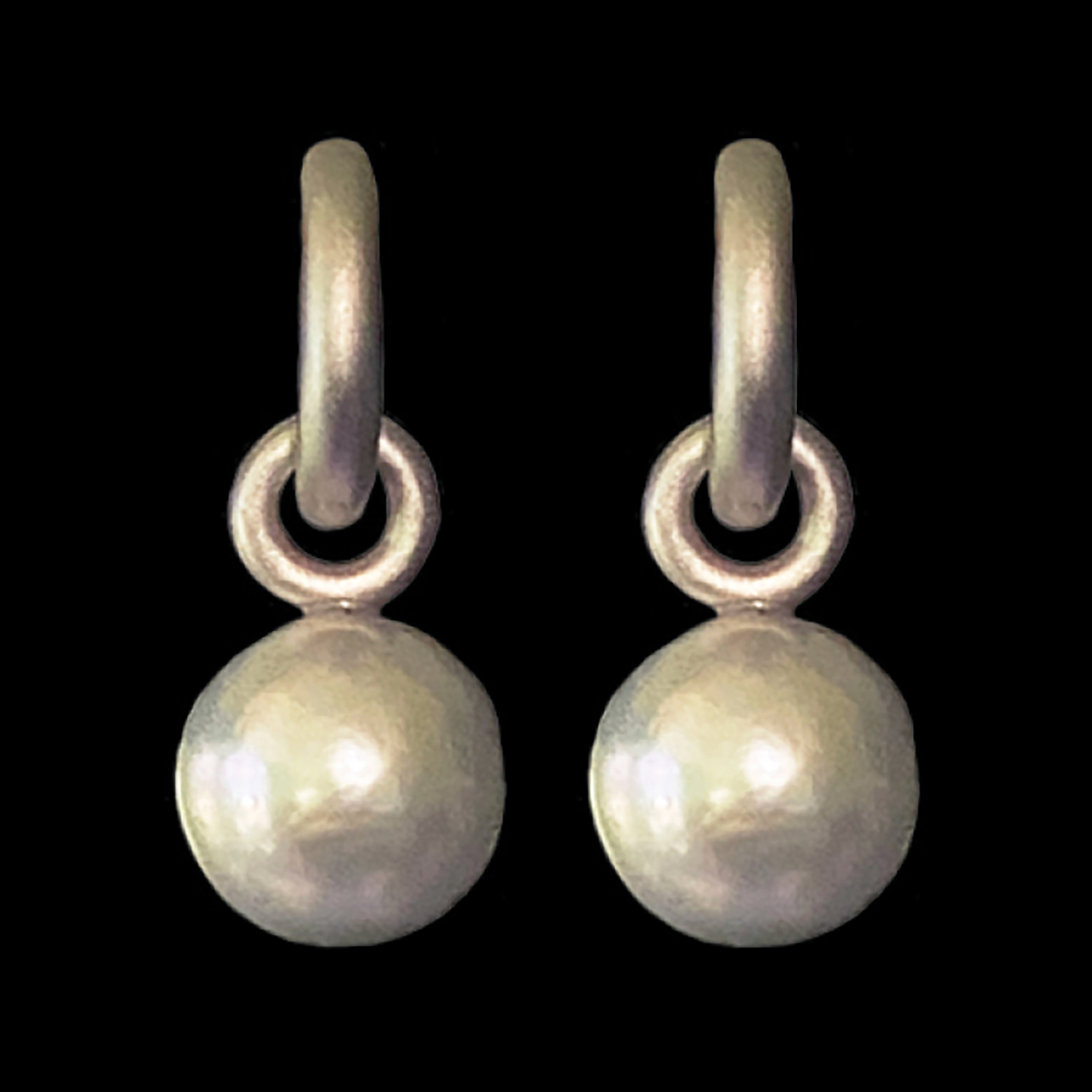 Gray 13mm Rhodium Hoops