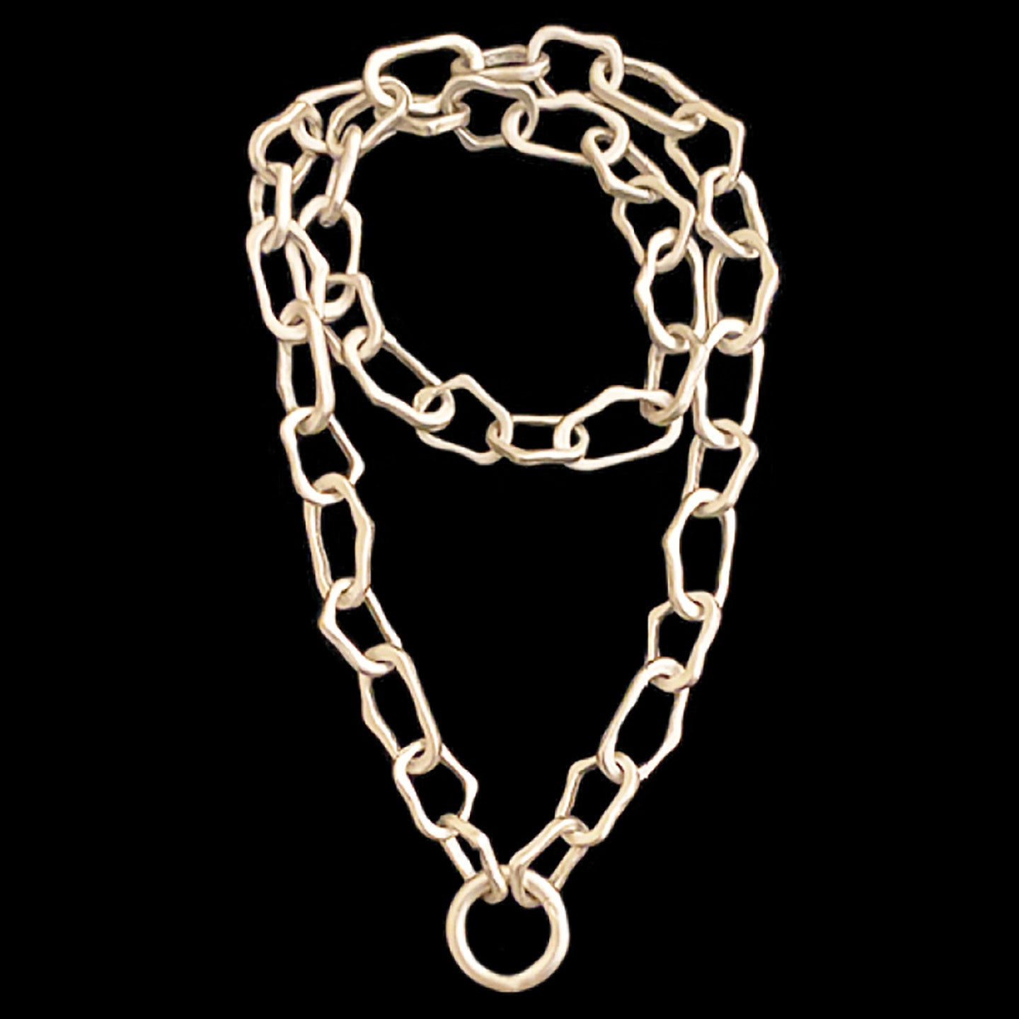 Monarch and Stone Combo Pod Chain Rhodium Choker Necklace