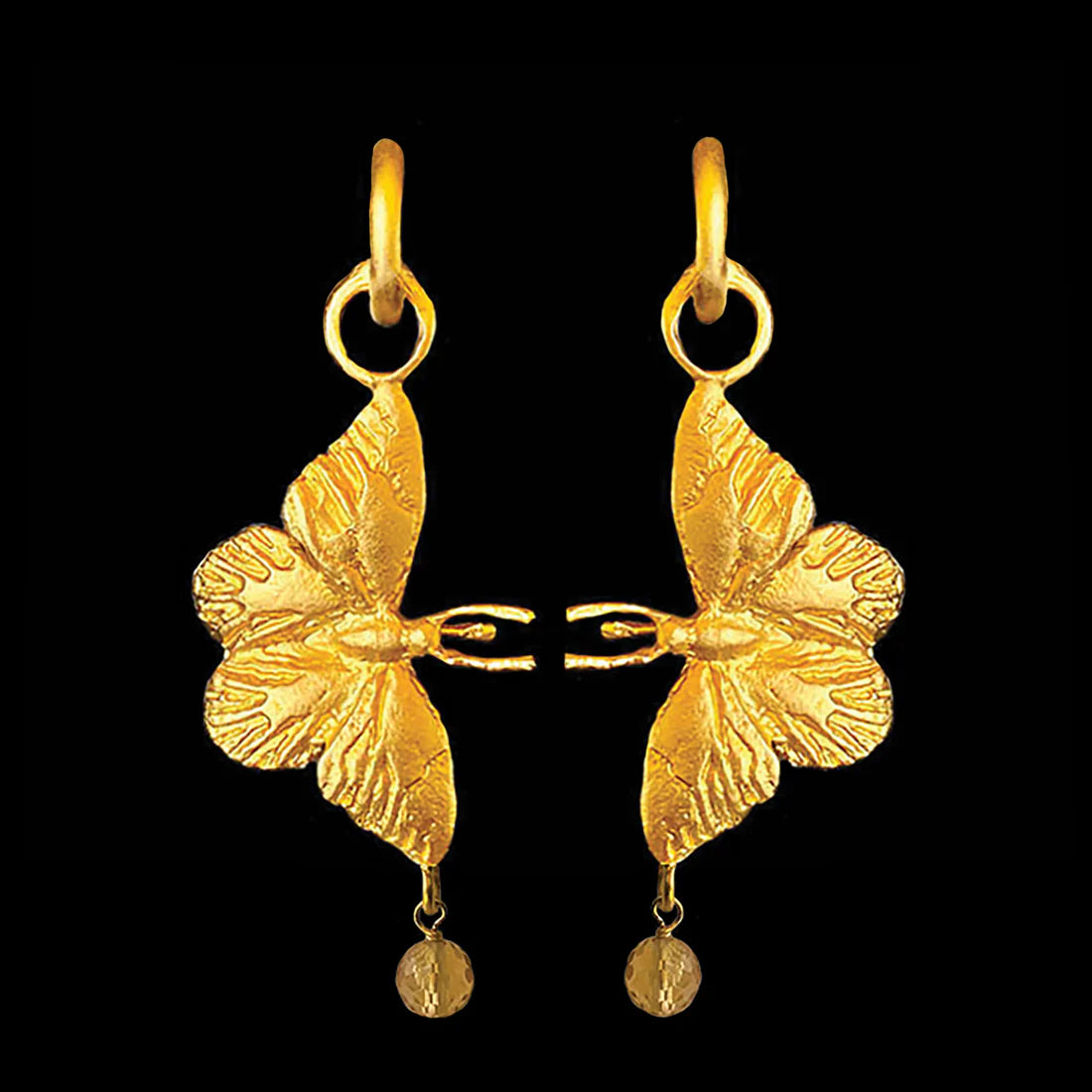 Monarch Butterfly with Citrine Dead 52mm Hoops