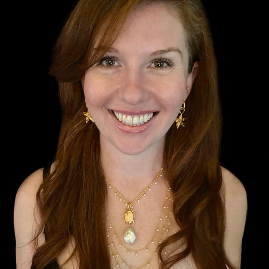 Layered Beetle Choker 76" Scatter Pearl Rope