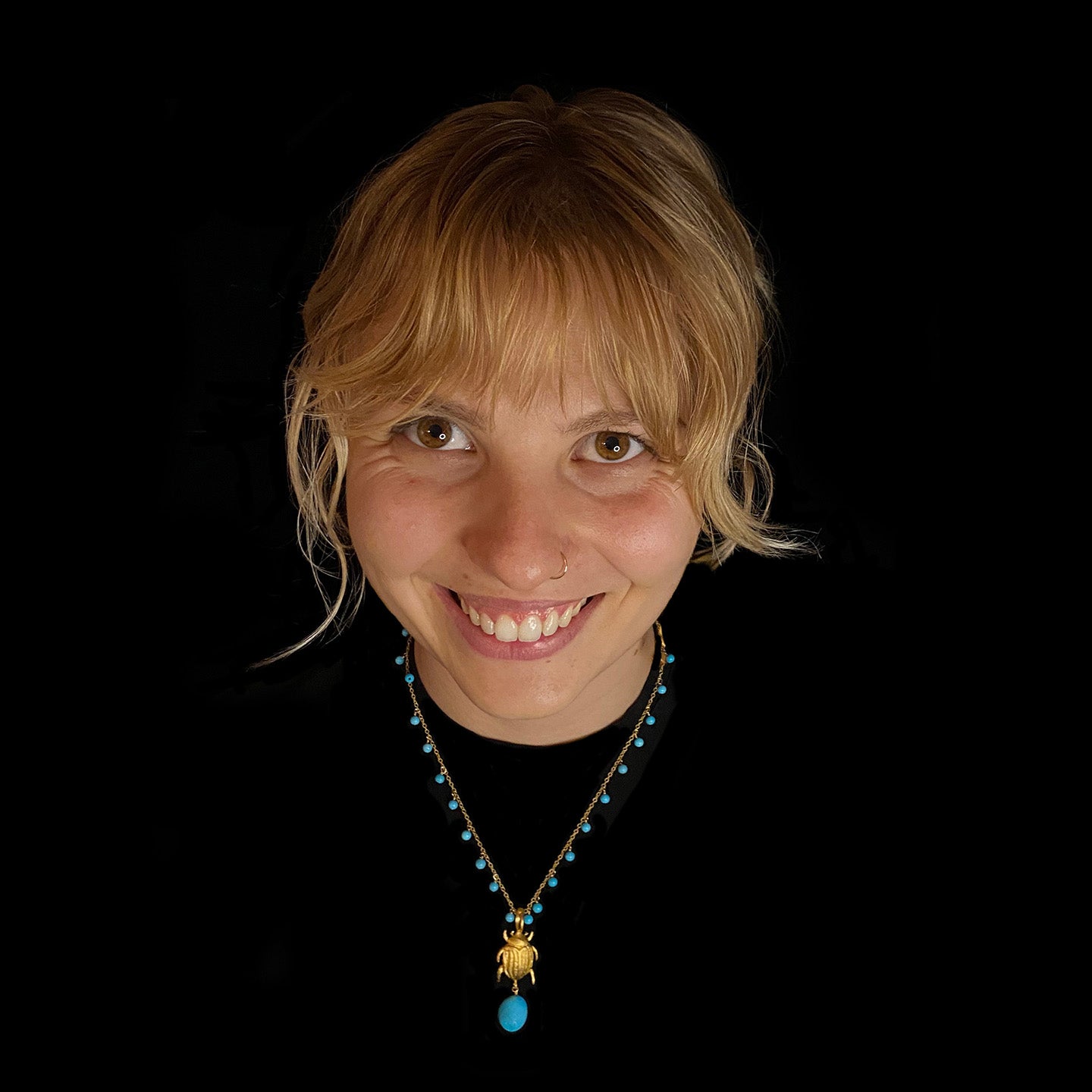 Scattered Bettle and Turquoise Choker, Monarch Butterfly Hoops Earrings