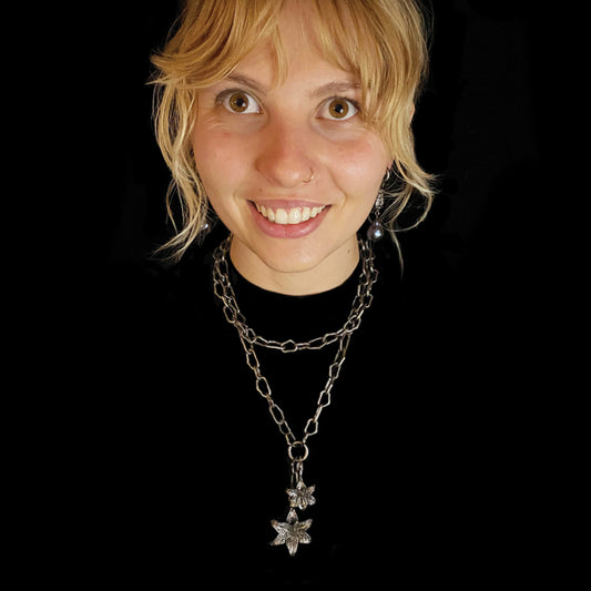 Black Casablanca Lillies Opera Length Necklace Combo